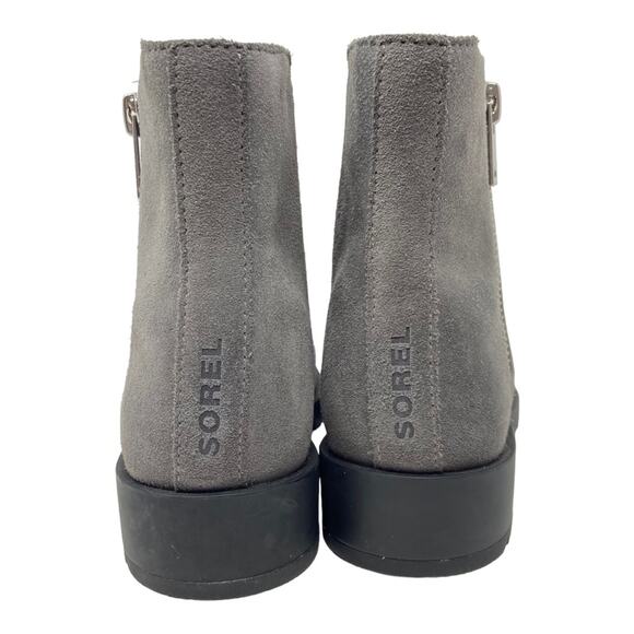 Sorel Emelie II Zip Bootie In Quarry Black Waterproof Full Grain Leather 7.5 - Picture 3 of 10